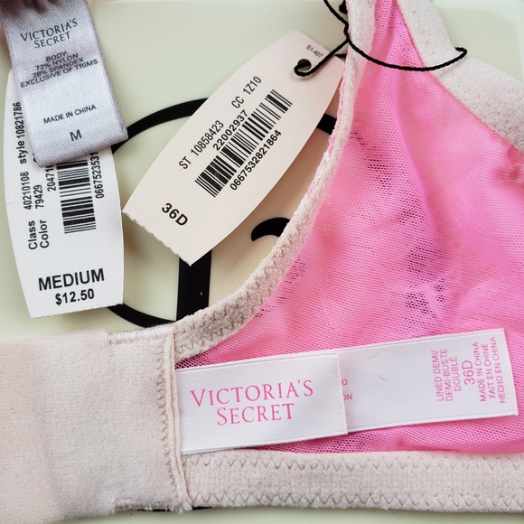 Victoria's Secret Incredible Bra Size 36D + Fishnet Thong Panty M Bundle NWT - Picture 13 of 16